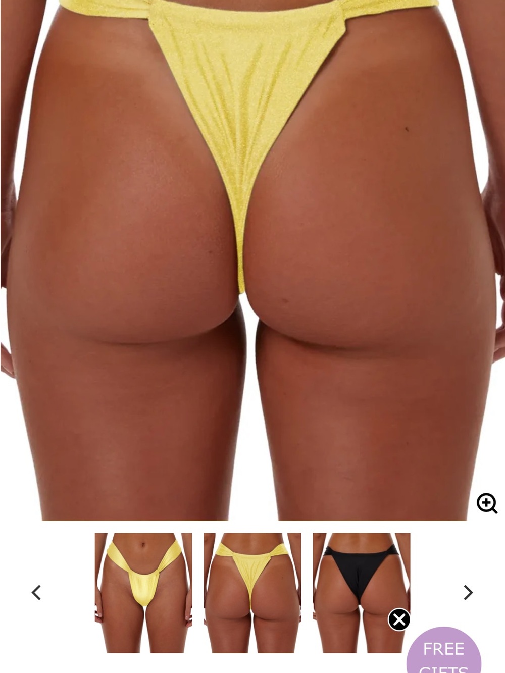 Yellow Women’s High-Cut Thong Bikini Bottom